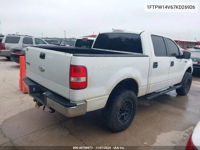 1FTPW14V67KD26926 2007 Ford F-150 Fx4/Lariat/Xlt