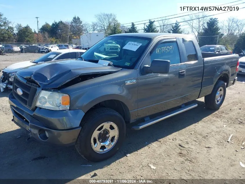 2007 Ford F-150 Fx4/Stx/Xl/Xlt VIN: 1FTRX14W57NA27019 Lot: 40793091