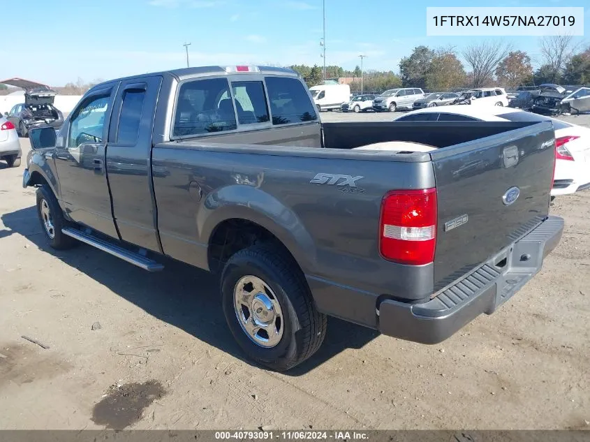 2007 Ford F-150 Fx4/Stx/Xl/Xlt VIN: 1FTRX14W57NA27019 Lot: 40793091