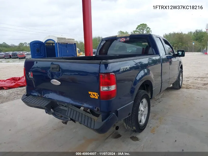 2007 Ford F-150 Stx/Xl/Xlt VIN: 1FTRX12W37KC18216 Lot: 40804807