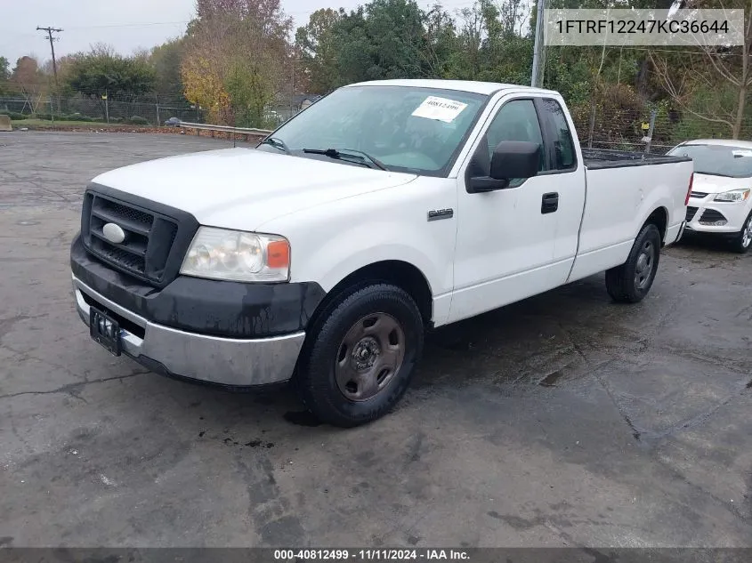 2007 Ford F-150 Stx/Xl/Xlt VIN: 1FTRF12247KC36644 Lot: 40812499