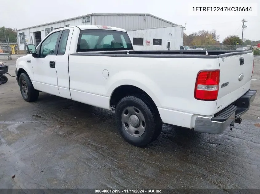 2007 Ford F-150 Stx/Xl/Xlt VIN: 1FTRF12247KC36644 Lot: 40812499