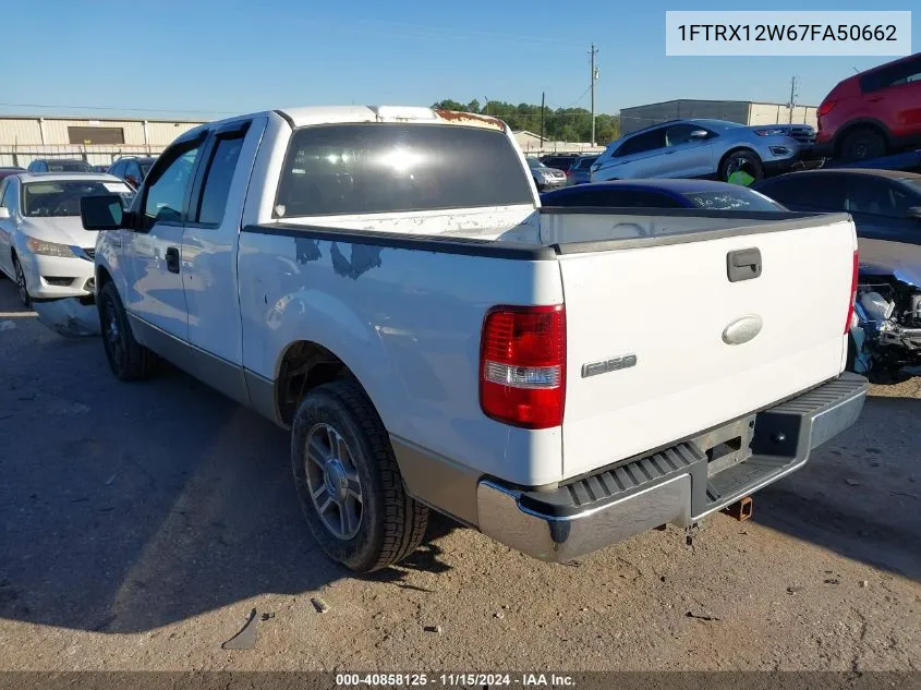 2007 Ford F150 VIN: 1FTRX12W67FA50662 Lot: 40858125