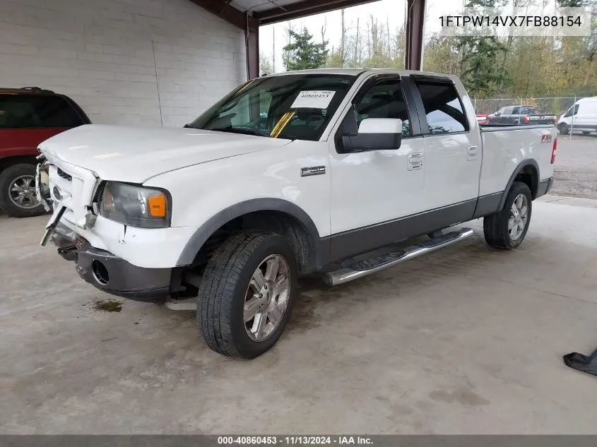 2007 Ford F-150 Fx4/Lariat/Xlt VIN: 1FTPW14VX7FB88154 Lot: 40860453