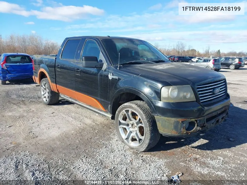 2008 Ford F150 Supercrew VIN: 1FTRW14528FA18199 Lot: 12144439