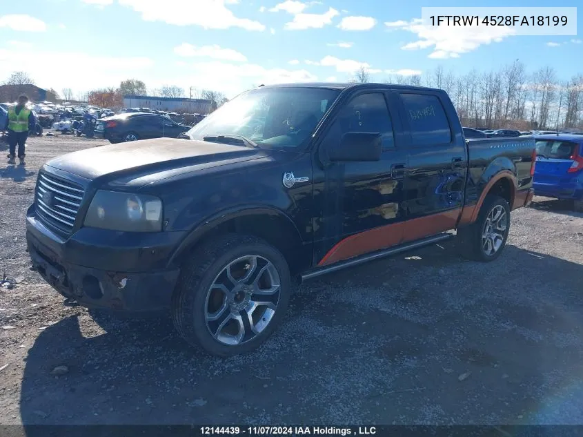 2008 Ford F150 Supercrew VIN: 1FTRW14528FA18199 Lot: 12144439