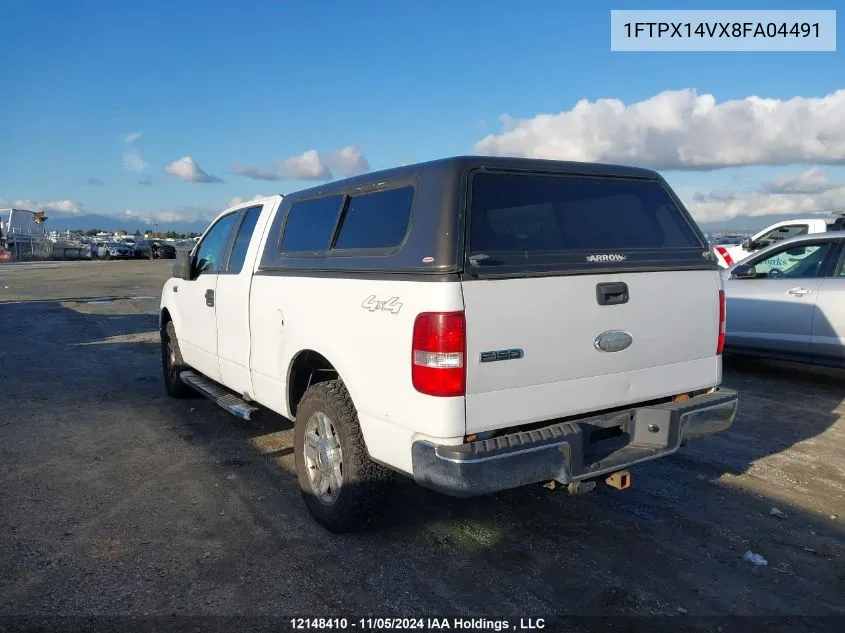 2008 Ford F150 VIN: 1FTPX14VX8FA04491 Lot: 12148410