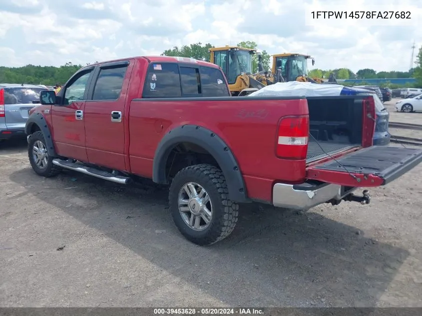 2008 Ford F-150 Xlt VIN: 1FTPW14578FA27682 Lot: 39453628