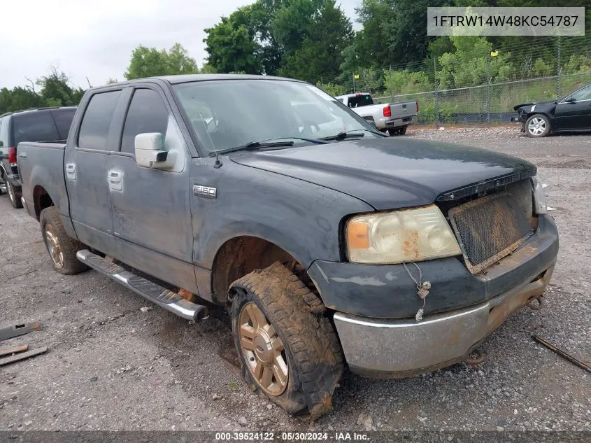 2008 Ford F-150 60Th Anniversary/Xl/Xlt VIN: 1FTRW14W48KC54787 Lot: 39524122