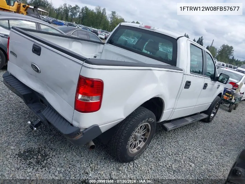 2008 Ford F-150 Xl VIN: 1FTRW12W08FB57677 Lot: 39991688