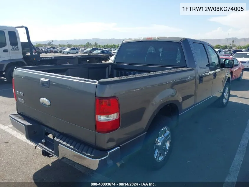 1FTRW12W08KC74005 2008 Ford F-150 Xlt