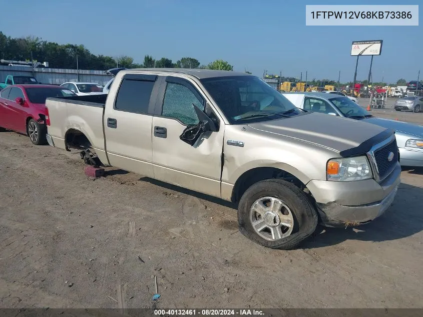 2008 Ford F150 Supercrew VIN: 1FTPW12V68KB73386 Lot: 40132461