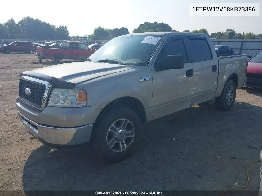 2008 Ford F150 Supercrew VIN: 1FTPW12V68KB73386 Lot: 40132461