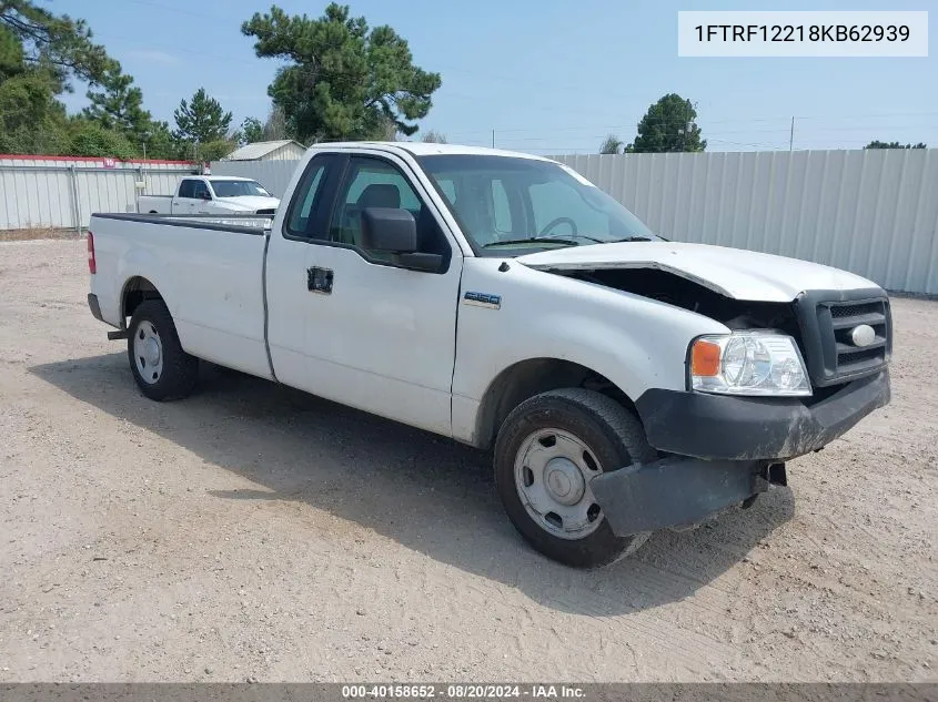 2008 Ford F-150 Stx/Xl/Xlt VIN: 1FTRF12218KB62939 Lot: 40158652