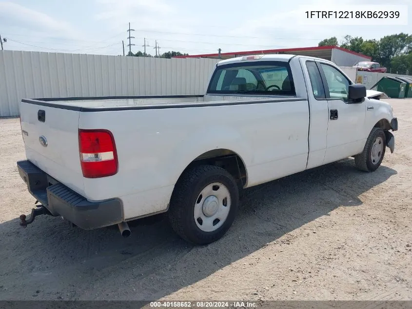 2008 Ford F-150 Stx/Xl/Xlt VIN: 1FTRF12218KB62939 Lot: 40158652