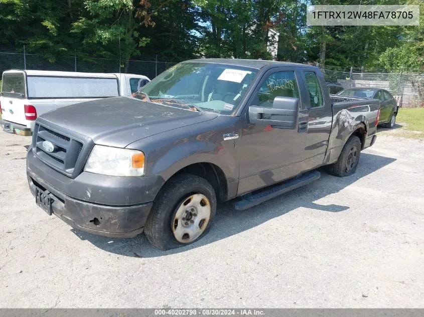 2008 Ford F-150 Fx2/Stx/Xl/Xlt VIN: 1FTRX12W48FA78705 Lot: 40202798