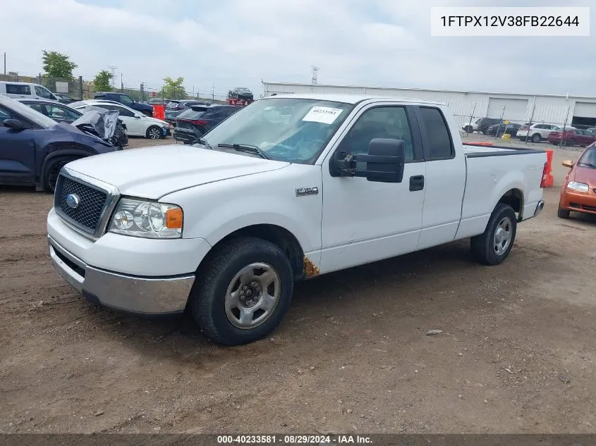 2008 Ford F-150 Fx2/Lariat/Xl/Xlt VIN: 1FTPX12V38FB22644 Lot: 40233581