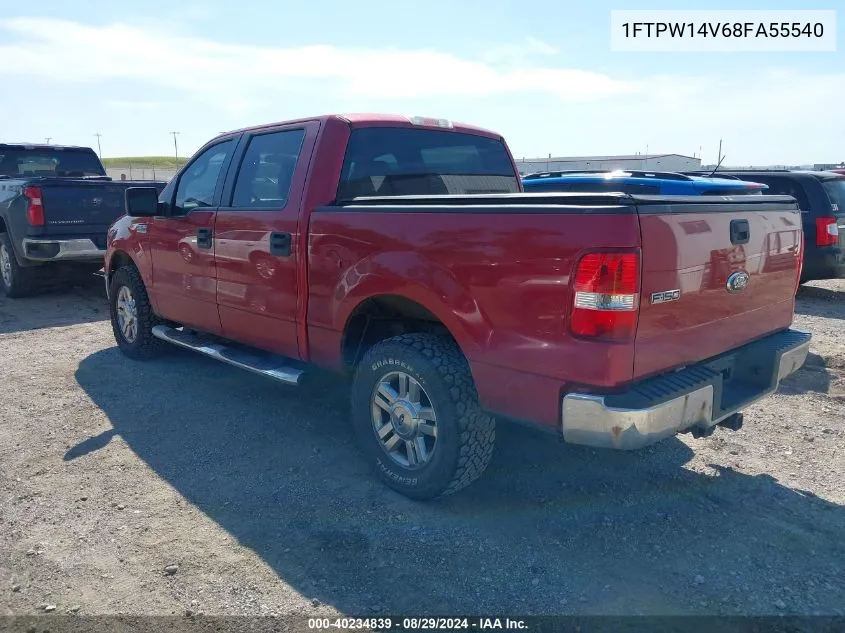 2008 Ford F-150 Xlt VIN: 1FTPW14V68FA55540 Lot: 40234839