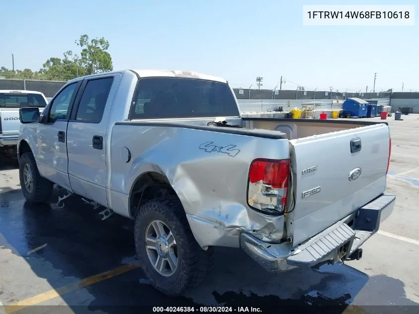 2008 Ford F-150 60Th Anniversary/Xl/Xlt VIN: 1FTRW14W68FB10618 Lot: 40246384