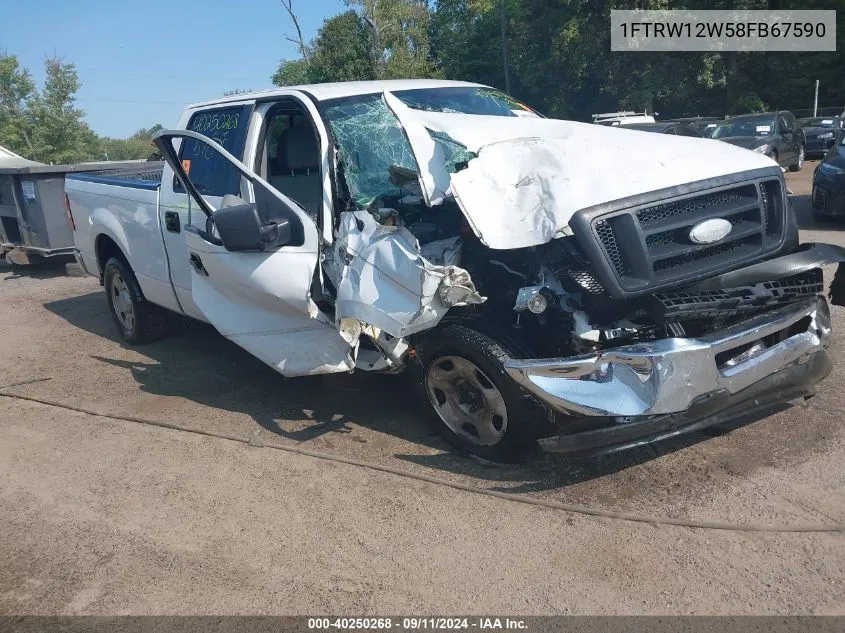 2008 Ford F-150 Xl VIN: 1FTRW12W58FB67590 Lot: 40250268