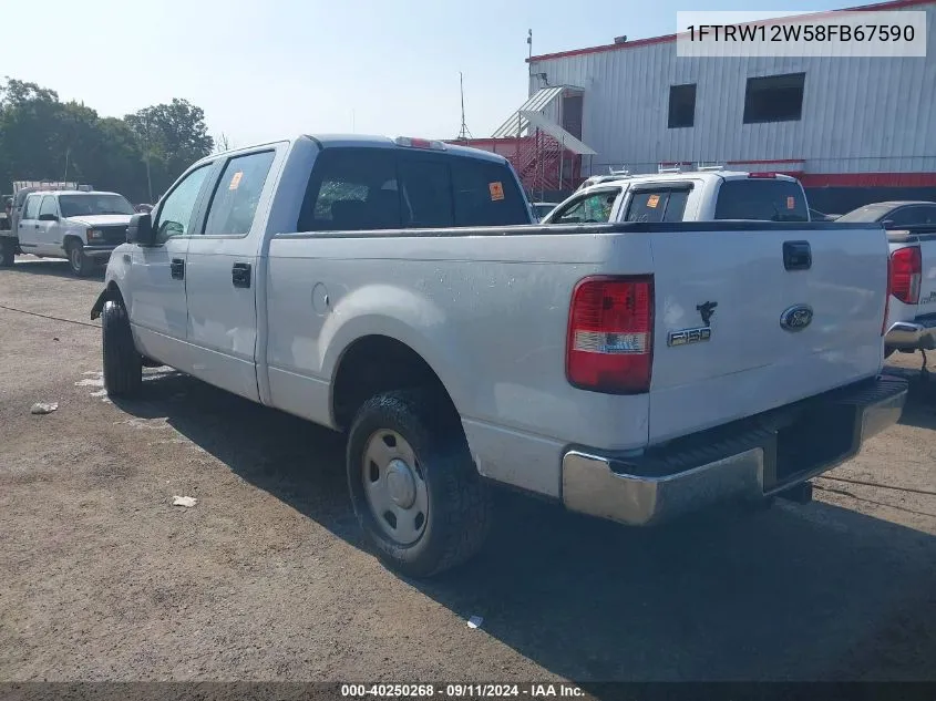 2008 Ford F-150 Xl VIN: 1FTRW12W58FB67590 Lot: 40250268