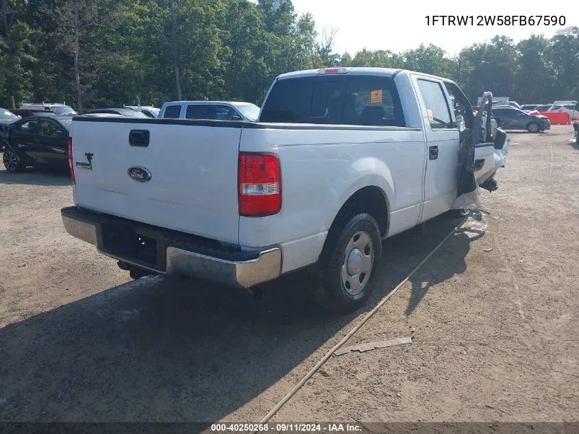 2008 Ford F-150 Xl VIN: 1FTRW12W58FB67590 Lot: 40250268