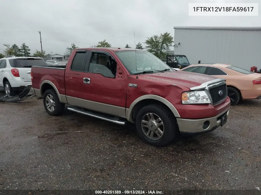 2008 Ford F-150 Fx2/Lariat/Stx/Xlt VIN: 1FTRX12V18FA59617 Lot: 40251389