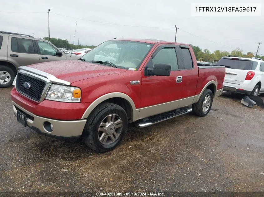 2008 Ford F-150 Fx2/Lariat/Stx/Xlt VIN: 1FTRX12V18FA59617 Lot: 40251389