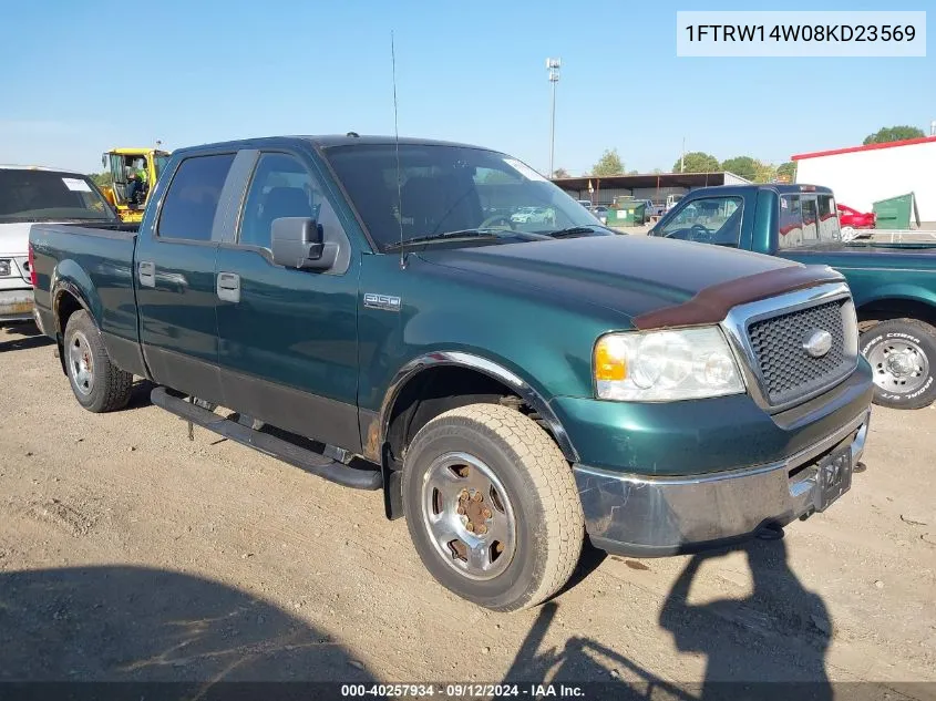 2008 Ford F-150 Xlt VIN: 1FTRW14W08KD23569 Lot: 40257934