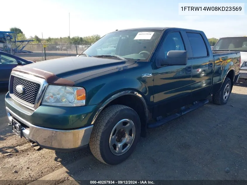 2008 Ford F-150 Xlt VIN: 1FTRW14W08KD23569 Lot: 40257934