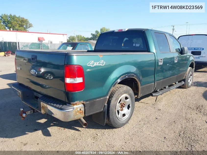 2008 Ford F-150 Xlt VIN: 1FTRW14W08KD23569 Lot: 40257934