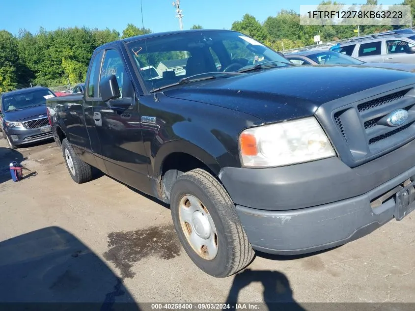 2008 Ford F-150 Stx/Xl/Xlt VIN: 1FTRF12278KB63223 Lot: 40258400