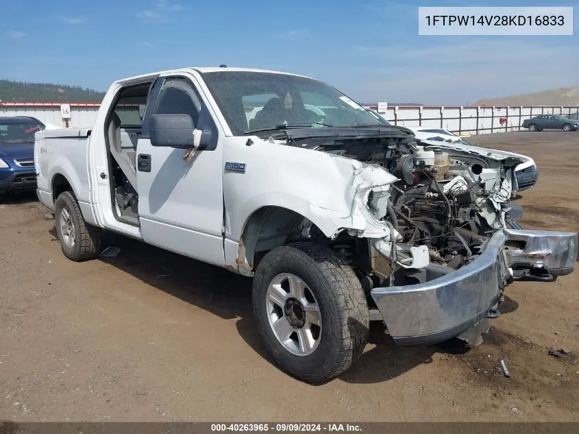 2008 Ford F-150 60Th Anniversary/Fx4/King Ranch/Lariat/Xlt VIN: 1FTPW14V28KD16833 Lot: 40263965