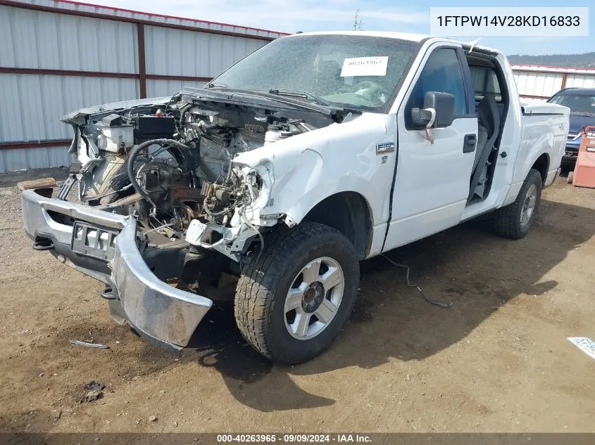 2008 Ford F-150 60Th Anniversary/Fx4/King Ranch/Lariat/Xlt VIN: 1FTPW14V28KD16833 Lot: 40263965