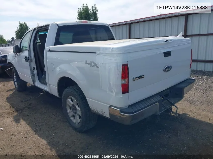 2008 Ford F-150 60Th Anniversary/Fx4/King Ranch/Lariat/Xlt VIN: 1FTPW14V28KD16833 Lot: 40263965