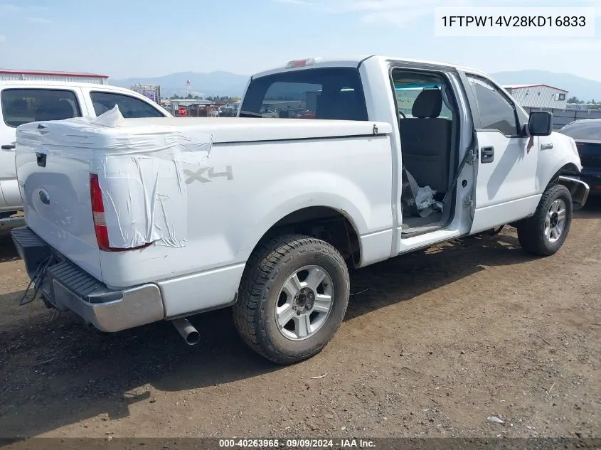 2008 Ford F-150 60Th Anniversary/Fx4/King Ranch/Lariat/Xlt VIN: 1FTPW14V28KD16833 Lot: 40263965