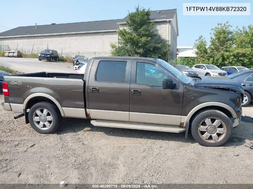 2008 Ford F-150 60Th Anniversary/Fx4/King Ranch/Lariat/Xlt VIN: 1FTPW14V88KB72320 Lot: 40290719