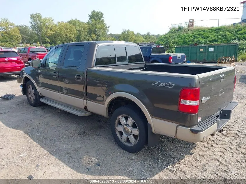 2008 Ford F-150 60Th Anniversary/Fx4/King Ranch/Lariat/Xlt VIN: 1FTPW14V88KB72320 Lot: 40290719