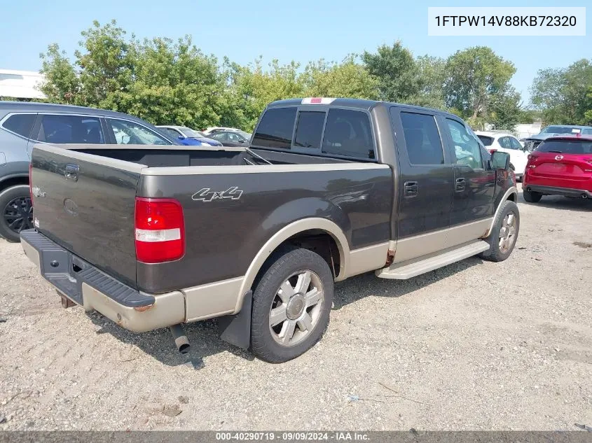 2008 Ford F-150 60Th Anniversary/Fx4/King Ranch/Lariat/Xlt VIN: 1FTPW14V88KB72320 Lot: 40290719