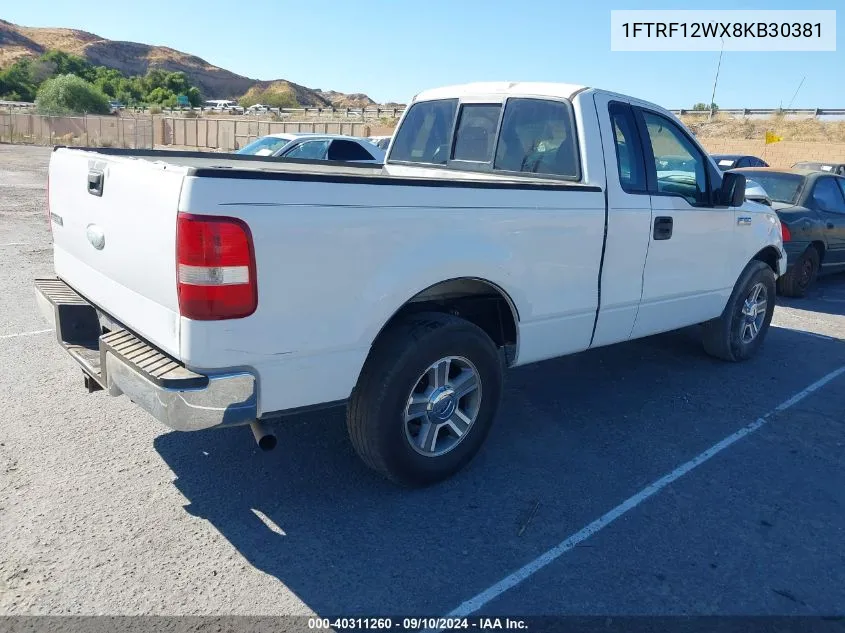 1FTRF12WX8KB30381 2008 Ford F-150 Fx2/Stx/Xl/Xlt