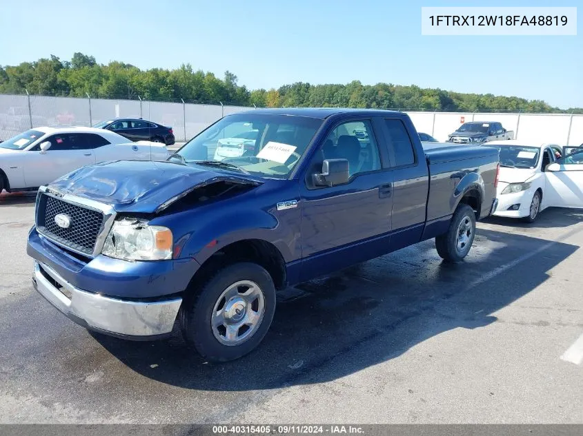 2008 Ford F-150 Fx2/Stx/Xl/Xlt VIN: 1FTRX12W18FA48819 Lot: 40315405