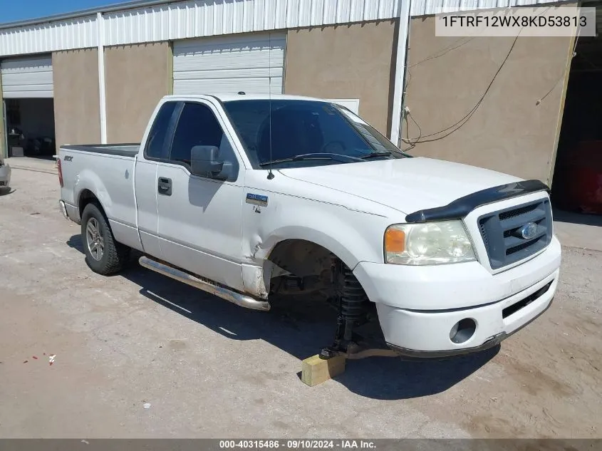 2008 Ford F-150 Fx2/Stx/Xl/Xlt VIN: 1FTRF12WX8KD53813 Lot: 40315486