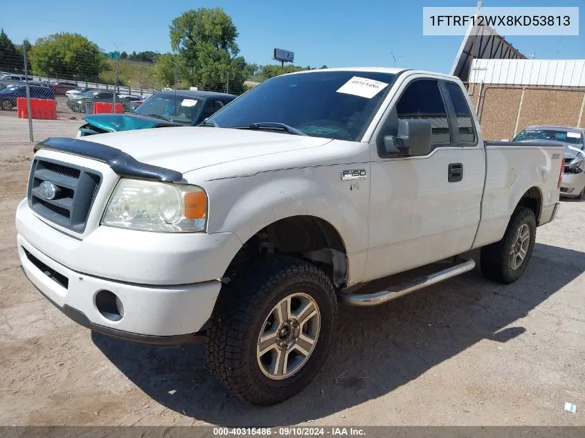 2008 Ford F-150 Fx2/Stx/Xl/Xlt VIN: 1FTRF12WX8KD53813 Lot: 40315486