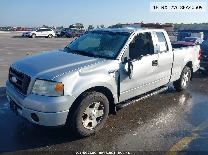 2008 Ford F-150 Fx2/Stx/Xl/Xlt VIN: 1FTRX12W18FA40509 Lot: 40322390