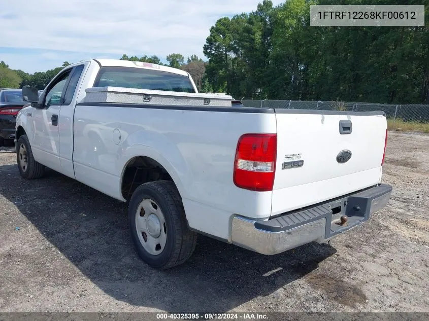 2008 Ford F-150 Stx/Xl/Xlt VIN: 1FTRF12268KF00612 Lot: 40325395