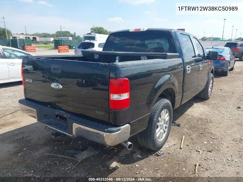 2008 Ford F-150 60Th Anniversary/Fx2/Xl/Xlt VIN: 1FTRW12W38KC50989 Lot: 40332049