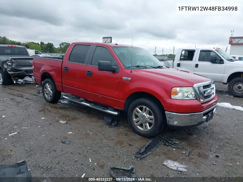 2008 Ford F-150 60Th Anniversary/Fx2/Xl/Xlt VIN: 1FTRW12W48FB34998 Lot: 40333227