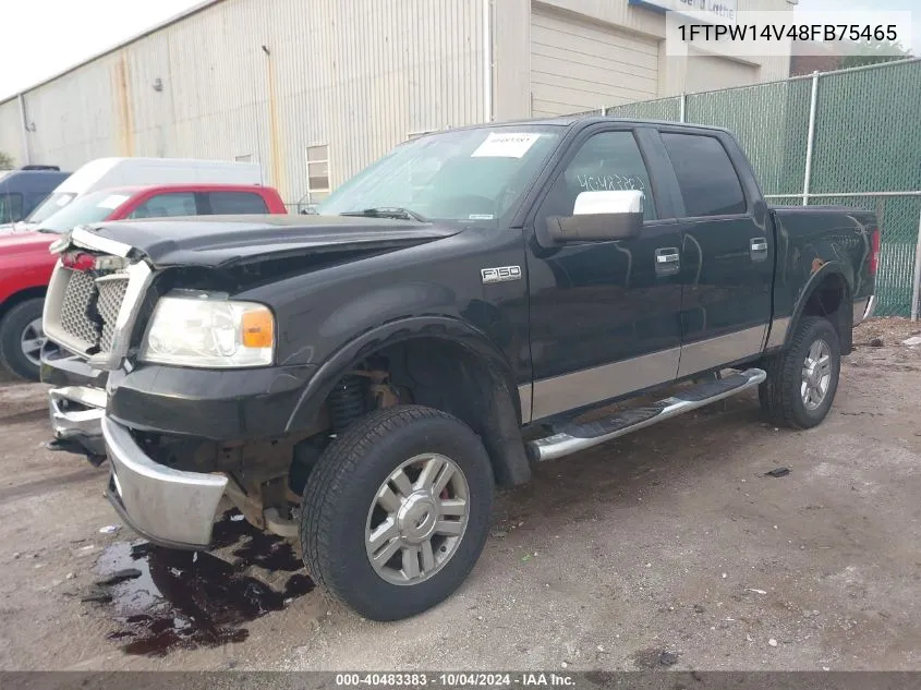 2008 Ford F-150 60Th Anniversary/Fx4/King Ranch/Lariat/Xlt VIN: 1FTPW14V48FB75465 Lot: 40483383