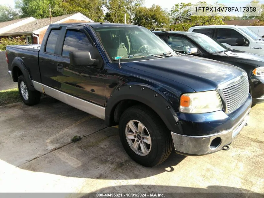 2008 Ford F-150 Fx4/Lariat/Xl/Xlt VIN: 1FTPX14V78FA17358 Lot: 40495321