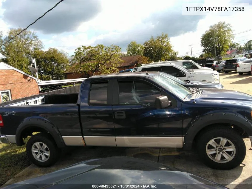 2008 Ford F-150 Fx4/Lariat/Xl/Xlt VIN: 1FTPX14V78FA17358 Lot: 40495321